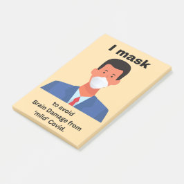 Ich maskiere um Hirnschäden zu vermeiden Post-it Klebezettel