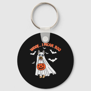 Ich meine Boo Lustiger Geist-Hund Halloween-Kürbis Schlüsselanhänger