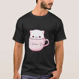 Ich meine, du Niedlich Katze in Teacup T-Shirt