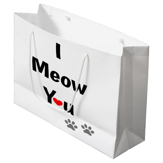 Ich meine, Sie Niedlich Cat Valentine Liebe Design Große Geschenktüte (Vorderseite Schrägansicht)