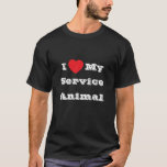 Ich ♥️ meinem Diensttier Liebe T-Shirt<br><div class="desc">Men's Classic T Shirt in Black Color and Lettering In White Color und lässige lustige Mode-Statement-Kleidung gedruckt mit individualisierbarem Template-Text Phrase I ♥️ Liebe My Service Animal on Hats, Shirts and Pet Products by TheFabricSeal Print on Demand Shop unter Zazzle.com #ZazzleMade https://www.zazzle.com/store/thefabricseal Komfortable, lässige und lockere Anpassung, unser Heavyweight dunkle...</div>