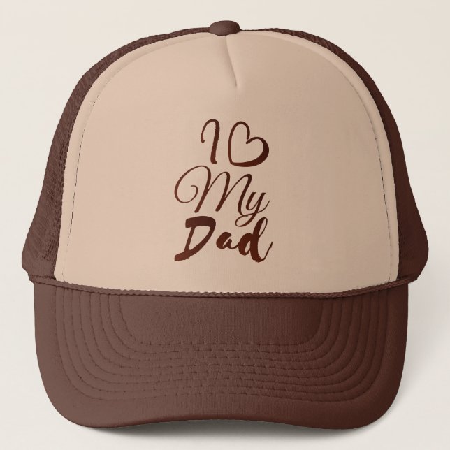 "Ich ❤️ meinen Vater: Ein herzliches Design" Truckerkappe (Vorderseite)