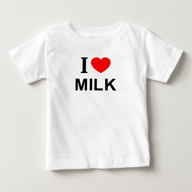 ICH ❤️ MILCH I LIEBE MILCH I HERZMILCH BABY T-SHIRT (Vorderseite)