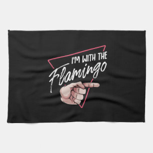 Ich mit Flamingo Halloween Matching Couple Costume Geschirrtuch