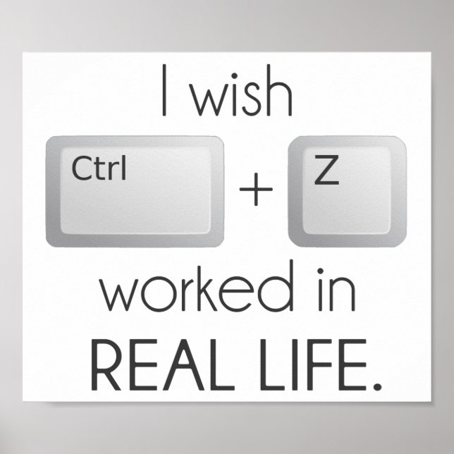 Ich möchte, dass Ctrl Z im wirklichen Leben funkti Poster (Vorne)