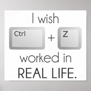 Ich möchte, dass Ctrl Z im wirklichen Leben funkti Poster