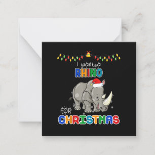Ich möchte ein Nashorn zu Weihnachten Nashorn Lust Mitteilungskarte
