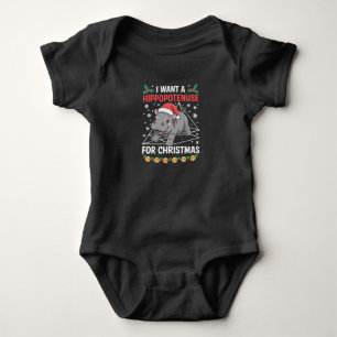 Ich möchte eine Hippopotenuse zu Weihnachten Mathe Baby Strampler