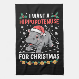 Ich möchte eine Hippopotenuse zu Weihnachten Mathe Geschirrtuch
