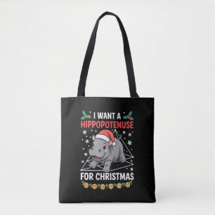 Ich möchte eine Hippopotenuse zu Weihnachten Mathe Tasche