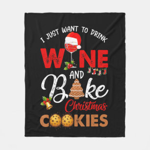 Ich möchte einfach nur Wein trinken Weihnachtspl Fleecedecke