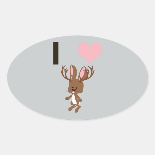 Ich möchte Jackalope Ovaler Aufkleber (Vorderseite)
