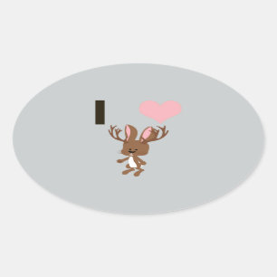 Ich möchte Jackalope Ovaler Aufkleber