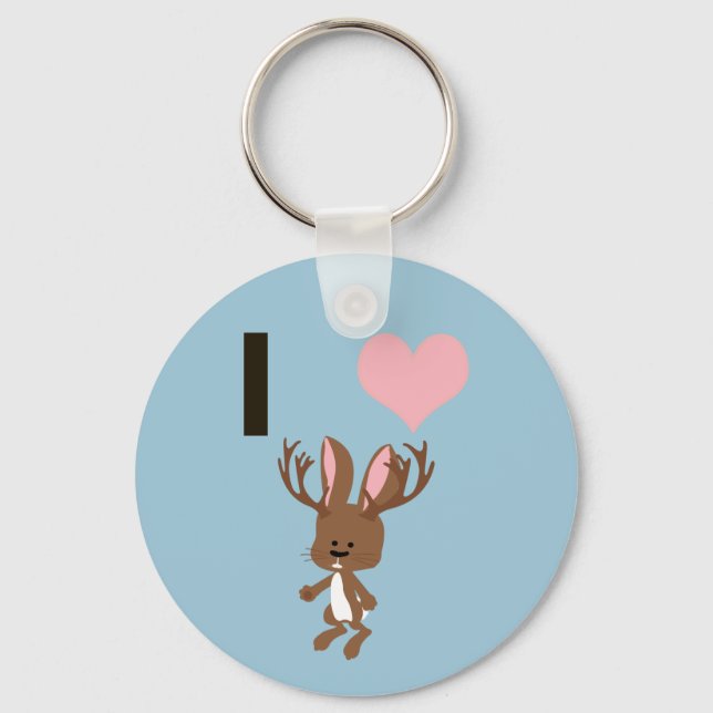 Ich möchte Jackalope Schlüsselanhänger (Vorderseite)