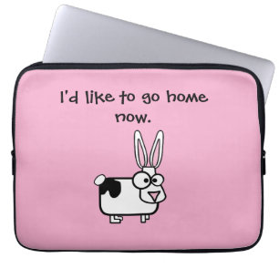 Ich möchte jetzt nach Hause, lustige Kuh / Bunny C Laptopschutzhülle