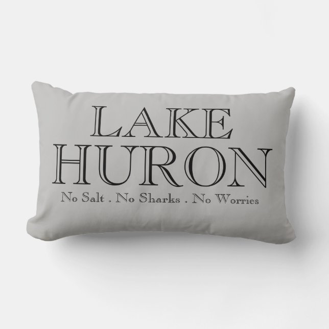 Ich möchte LAKE HURON, ein tolles Seebad-Design Lendenkissen (Vorderseite)