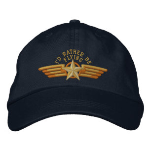 Ich möchte lieber Abzeichen Pilot Flüge Bestickte Kappe