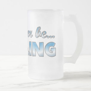 Ich möchte lieber BOWLING (blau) sein Mattglas Bierglas