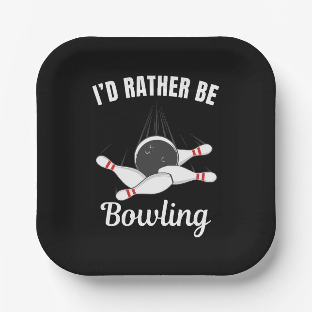 Ich möchte lieber Bowling sein Pappteller (Vorderseite)