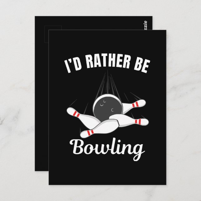 Ich möchte lieber Bowling sein Postkarte (Vorne/Hinten)