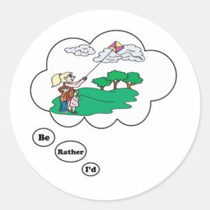 Ich möchte lieber Drachenfliegen 3 sein Runder Aufkleber