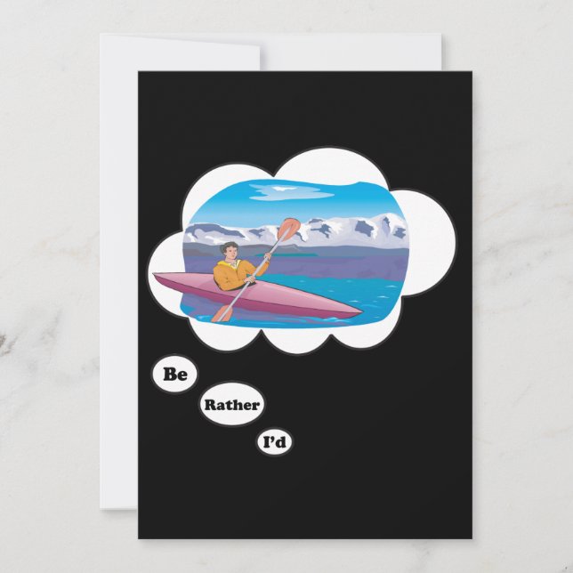 Ich möchte lieber Kajak fahren Einladung (Vorderseite)