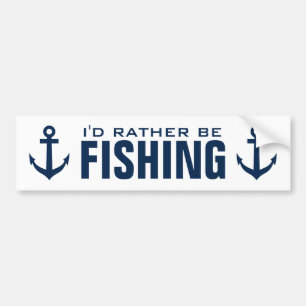 Ich möchte lieber lustigen nautischen Anker fisch Autoaufkleber
