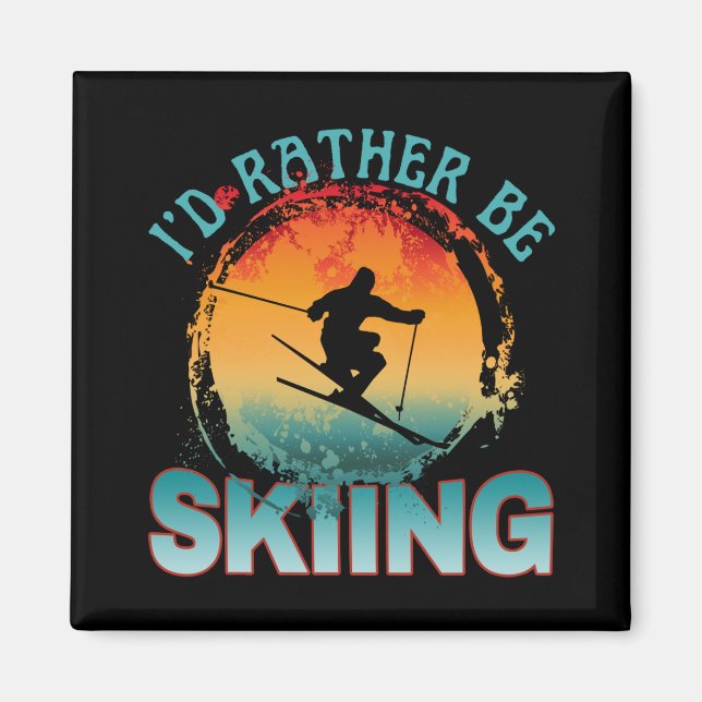 Ich möchte lieber Ski fahren Magnet (Vorne)