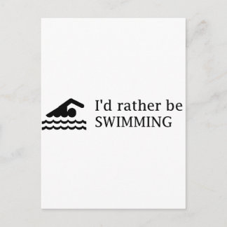 Ich möchte lieber SWIMMING Postkarte