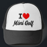 Ich möchte Minigolfhut für Minigolf Truckerkappe<br><div class="desc">Ich habe einen Minigolfhut für Minigolfer. Sportliche Mütze für Damen und Herren. Cooles Skripttypografie Template Design. Fügen Sie Ihren eigenen Text,  ein humorvolles Zitat oder ein eigenes Sprichwort hinzu. Machen Sie sich ein eigenes für Freunde und Familie. Niedliche Geburtstag Geschenkidee. Erhältlich in Schwarz und anderen Farben.</div>