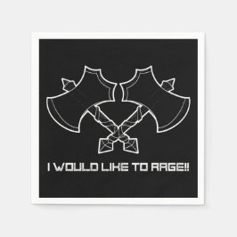 "Ich möchte wüten" - der Barbar, immer. Serviette