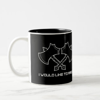 "Ich möchte wüten" - der Barbar, immer. Zweifarbige Tasse