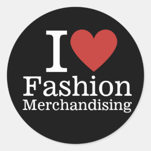 Ich ❤️ Mode-Merchandising für Studenten/Fakultät Runder Aufkleber