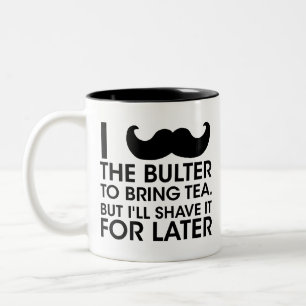 Ich Muss dir eine Frage stellen, Schnurrbart Humor Zweifarbige Tasse