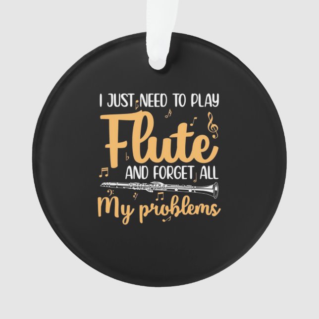 Ich muss einfach nur Flute spielen Ornament (Vorderseite)