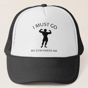 Ich muss gehen. Mein Fitnessstudio braucht mich. Truckerkappe