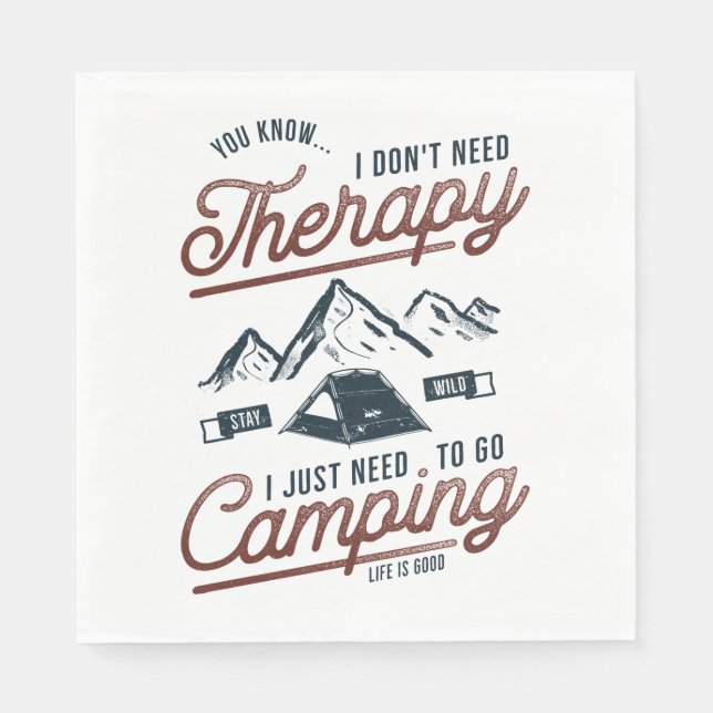 Ich muss nur ins Camping gehen Serviette (Vorderseite)