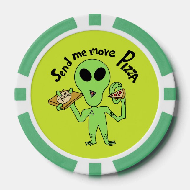 Ich muss Pizza-Cartoon schicken Pokerchips (Vorderseite)