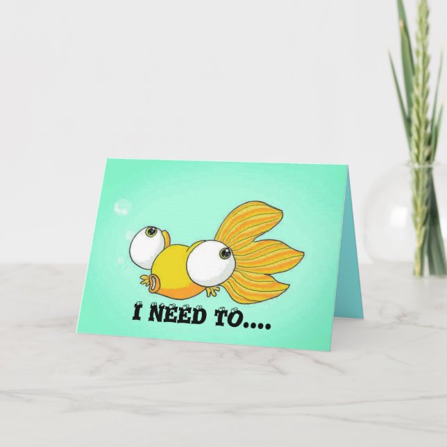 ICH MUSS SEHEN, DASS DU Mit Augen Goldfisch Käfer  Karte (Vorderseite)