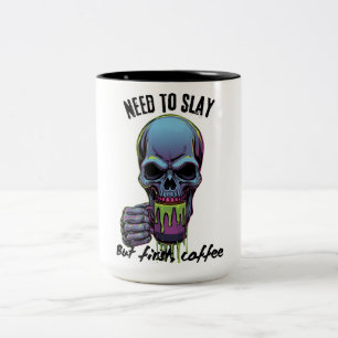 Ich muss töten, aber zuerst Kaffee Zweifarbige Tasse