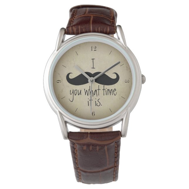 Ich Mustache dir, wann es lustig ist Armbanduhr (Vorderseite)