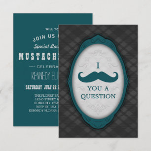 Ich Mustache Ihnen eine Frage eleganten Rahmen Einladung