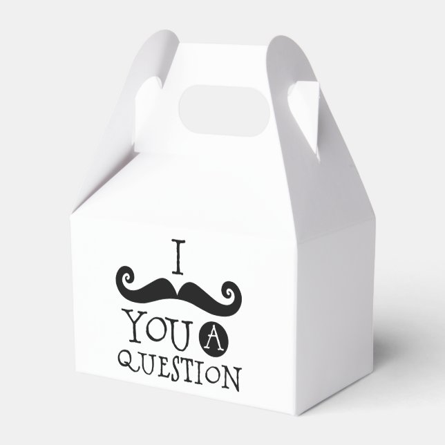 Ich Mustache Ihnen eine Frage Geschenkschachtel (Vorderseite)