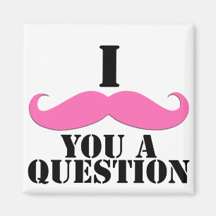 Ich Mustache Ihnen eine Frage Pink Mustache Magnet