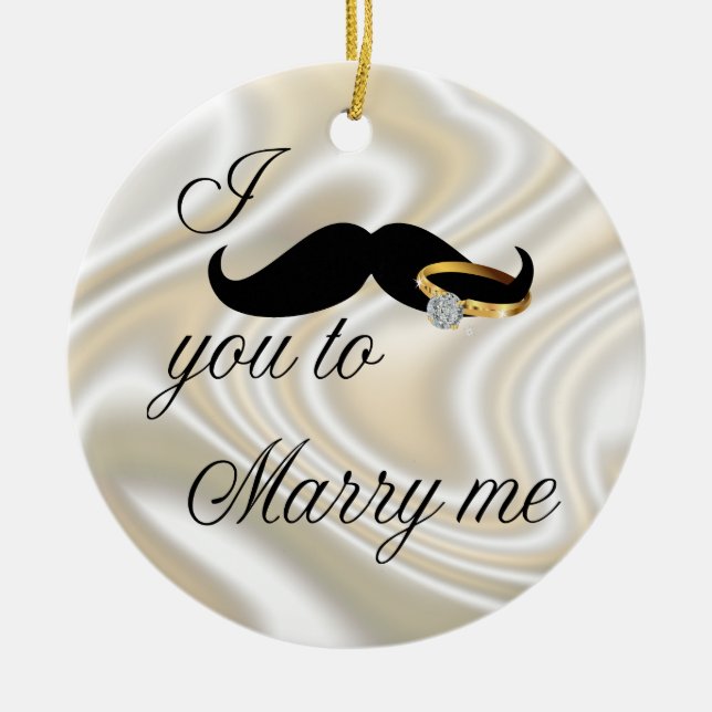 Ich Mustache Sie - zu heiraten Keramikornament (Vorne)