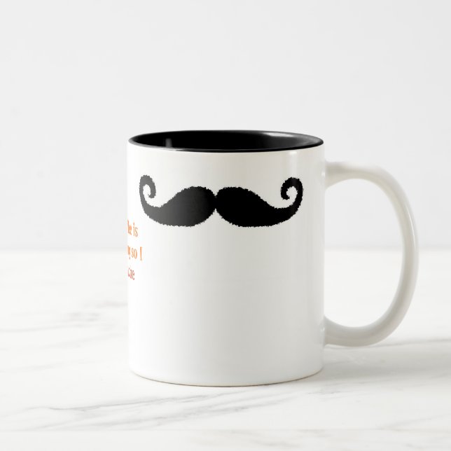 Ich Mustache... Zweifarbige Tasse (Rechts)