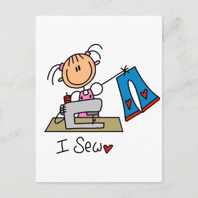 Ich nähe T - Shirt und Geschenke Postkarte (Vorderseite)