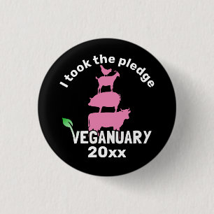 Ich nahm das 20xx Veganuary Versprechen! Button