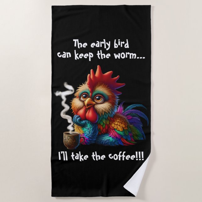 Ich nehme den Kaffee Strandtuch (Vorderseite)