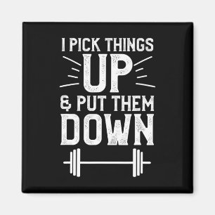 Ich nehme Dinge auf und lege sie in die Fitness ab Magnet